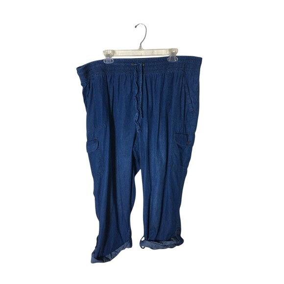 Woman Within Pants Women's Size 22 W Petite Cotton Blend Drawstring - Picture 1 of 6